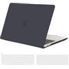 TECOOL Cover per MacBook Pro 13 Pollici 2016-2022 (M2 M1 A2338/A2289/A2251/A2159/A1989/A1706) con Touch Bar, Custodia Rigida Protettiva Sottile in Plastica e Copritastiera UE, Grigio-Nero