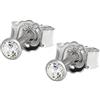NKlaus coppia di orecchini a perno 2,0mm in oro bianco 333 8 carati orecchini in cristallo zircone bianco signore uomini orecchini a perno