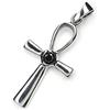 NKlaus ciondolo a catena Ankh Anch amuleto argento 925 zircone nero 3,2cm croce della vita 3855
