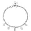 S'Agapõ Bracciale Donna in Acciaio e Cristalli/perle con Simbolo Fiore | Collezione Message - SSG31