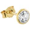 NKlaus orecchino singolo a calice da 5,3 mm in oro giallo 375 orecchini in oro 9 carati con zirconi bianchi 2607