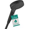hansgrohe Vernis Blend - Doccetta per doccia a risparmio idrico max. 8 l/min (EcoSmart), Doccino con 2 getti, Soffione doccia rotondo con funzione anticalcare, nero opaco, 26340670