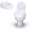 Mobiclinic, Rialzo WC per Anziani, Altezza 10 cm, Alza Water, Bidet, Disabili, Senza Coperchio, Ausili, Plastica, Regolabile, Bianco, Titán