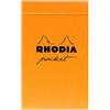 RHODIA 8550C - Bloc-Notes a punto metallico Pocket Black ou Orange - 7,5 x 12 cm - Puntinato DOT - 40 fogli staccabili - Carta Clairefontaine 80g/m² -COPERTINA in carta trattata morbida e Resistente