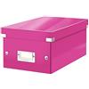 Leitz Click & Store WOW Scatola Archivio DVD, per Archivio e Organizzazione di DVD, Adatta a Casa e Ufficio, Rosa, 60420023