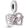 TINSLO Bead Charm Ciondolo Argento Sterling 925 con Cubic Zirconia Pendenti per Pandora Braccialetti, Compatibile con Braccialetti e Collane europei