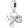 TINSLO Bead Charm Ciondolo Argento Sterling 925 con Cubic Zirconia Pendenti per Pandora Braccialetti, Compatibile con Braccialetti e Collane europei