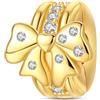 TINSLO Bead Charm Ciondolo Argento Sterling 925 con Cubic Zirconia Pendenti per Pandora Braccialetti, Compatibile con Braccialetti e Collane europei