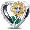 TINSLO Bead Charm Ciondolo Argento Sterling 925 con Cubic Zirconia Pendenti per Pandora Braccialetti, Compatibile con Braccialetti e Collane europei