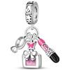 TINSLO Bead Charm Ciondolo Argento Sterling 925 con Cubic Zirconia Pendenti per Pandora Braccialetti, Compatibile con Braccialetti e Collane europei