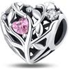TINSLO Bead Charm Ciondolo Argento Sterling 925 con Cubic Zirconia Pendenti per Pandora Braccialetti, Compatibile con Braccialetti e Collane europei
