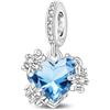 TINSLO Bead Charm Ciondolo Argento Sterling 925 con Cubic Zirconia Pendenti per Pandora Braccialetti, Compatibile con Braccialetti e Collane europei
