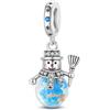 TINSLO Bead Charm Ciondolo Argento Sterling 925 con Cubic Zirconia Pendenti per Pandora Braccialetti, Compatibile con Braccialetti e Collane europei