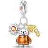 TINSLO Bead Charm Ciondolo Argento Sterling 925 con Cubic Zirconia Pendenti per Pandora Braccialetti, Compatibile con Braccialetti e Collane europei
