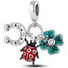 TINSLO Bead Charm Ciondolo Argento Sterling 925 con Cubic Zirconia Pendenti per Pandora Braccialetti, Compatibile con Braccialetti e Collane europei