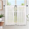 Heveer Tende Semitrasparenti Corte Tenda per Finestra Bianca Set di 2 per Cucina Bagno Soggiorno Bistrot Casa di Campagna 65x115 cm