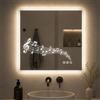 STARLEAD Specchio-Bagno-con-Luce e Bluetooth 80x80 cm, Specchio-Bagno-Quadrato-LED con Antifog, Dimmerabile, 3 Colori Luce, Memoria, HD Vetro Temperato, IP44