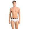 PUMA Brief 521030001 Slip bikini, Blanco (White / Black), S (Pacco da 2) Uomo