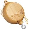 Calenxy Baby Mobile - Carillon da lettino, effetto legno, per bambini, con motore mobile, carillon per bambini, con ciondolo a forma di campana, per lettino e lettino