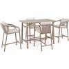 Bizzotto Set tavolo + 4 sgabelli kalimera timber