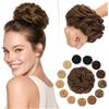 SEGO Pro 45G Chignon Finto per Capelli Veri Umani #4 Marrone Medio Elastici Chignon Finti Folto Ondulato Extension Capelli Naturale Coda di Cavallo Spessi Updo (45g)