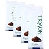 NOVELL - Caffè Macinato Naturale 100% Arabica 250 g | Caffè Decaffeinato Premium Gourmet | Con Valvola Unidirezionale | Miscela Arabica per Espresso, Moka e Filtro (Confezione da 4)