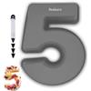 Nenkarn Stampo per torta in silicone a forma di numero 5, 25,4 cm 3D grande in silicone, stampi per torte per compleanni e anniversari, senza BPA, antiaderenti