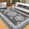 OMERAI Tappeto da Esterno per Giardino Patio Leggero Reversibile Tappeto da Campeggio in Plastica Riciclata Impermeabile Resistente ai Raggi UV Tappeto da Giardino Grigio 180x270 cm