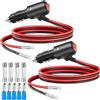 Xiatiaosann 2 prese di ricambio per accendisigari con interruttore on/off Cavo di prolunga maschio per accendisigari da auto 14AWG Fusibile da 15 A integrato Per auto, camion, moto