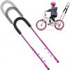 PORFOYO Maniglia per Allenamento Bici, Barra di Spinta per Equilibrio, Asta di Supporto per Bicicletta per Bambini, Arra Genitore, Barra di Spinta per Equilibrio, Maniglia di Spinta di Sicurezza(Rosa)