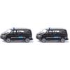 Siku 1548, VW T5 squadra speciale, Metallo/Plastica, Nero, Macchinina per bambini, Design fedele nei dettagli, Portellone posteriore apribile (Confezione da 2)