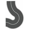 NOCH Fondo strada federale 80 mm 2 curve HO