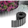 GARDENIX Bordo per Aiuola Ondulato Bordo per Prato in Plastica Grigio, Lunghezza 9 m, Altezza 20 cm