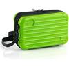 ANNASAMDO Mini valigetta a tracolla, piccola borsa per valigia, borsa interna, borsa per cosmetici, custodia rigida con tracolla, cerniera per viaggi, shopping, cosmetici, verde, 17.8cm