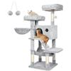 Feandrea Albero per Gatti, Tiragraffi, Morbido | Grigio Tortora, Collezione CLAWFY PCT162W01