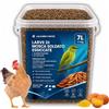 ALEJANDRO FUENTES AF® Larve di Mosca Nera Essiccate 1kg, 7L Alternativa Camole della Farina Mangime Uccelli Selvatici 43% Proteine, Snack Naturale per Galline e Ricci, Più Energia 575kcal con Zip