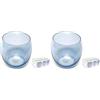 H&H Bubbly Bicchieri Acqua 6 Pezzi - Bicchieri Colorati in Vetro, Colore Blu Cielo - Set da 6 Bicchieri Sky, Eleganti per Uso Quotidiano o Feste (Confezione da 2)
