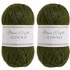 Utopia Crafts 100% lana vergine 50 g (verde foresta) (Confezione da 2)