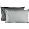 Ruggeri - Coppia Federe per Cuscini Letto - 50x80 cm - 100% Morbida Microfibra di Alta Qualità - Collezione Everyday (Grigio Bicolor)