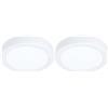 Eglo Plafoniera LED Idun, Rotonda, Metallo e Plastica Bianca, Per Ufficio e Cucina, Bianco Neutro, Ø 17 cm x 3 cm (Confezione da 2)