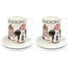Egan Set 6 Tazze caffè Impilabili London con MetalRack (Confezione da 2)