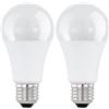 Eglo LED E27 giorno e notte, lampadina con sensore, rilevatore di movimento e luce notturna, 9 W (equivalente a 60 W), 830 Lumen, illuminante bianca calda, 2700k, lampada A60, Ø 6 cm (Confezione da 2)