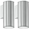 Eglo Lampada da Parete per Esterni Riga, 1 Luce, in Acciaio Inox, IP44. Argento (Confezione da 2)