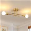 Comely Plafoniera Vintage, 2 Luci E27 Lampadario Soffitto Industriale Oro | Retro Plafoniera in Metallo per Camera da Letto, Corridoio, Cucina
