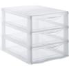 SUNDIS Orgamix, cassettiera plastica, 3 cassetti A4 Trasparenti, Altezza 25,5 cm, impilabile, Ideale per l'archiviazione in Ufficio, lezioni, Documenti, Materiale di consumo