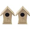 Rayher Casetta Legno Uccellini, Assortito, Adatto solo per scopi decorativi, 12 x 7,5 x13 cm, 62290000 (Confezione da 2)