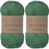 Utopia Crafts Re-Cotton Knitting Yarn, 100g Evergreen (Confezione da 2)