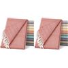 ECOMMERC3 | Foulard multiuso dimensioni 130 x 180 cm sia per divano che per letto, copriletto multiuso colore arancione, copriletto decorativo - Jarapa divano o letto protettivo (Confezione da 2)