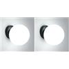 Comely Nero Lampada da Parete Interno, Moderna Applique 15cm, Lampada a Muro Creative Palla di vetro E27, Applique a parete per Scale, Camere da Letto e Corridoi (Lampadina non Inclusa)