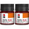 Marabu 17150005046 - Textil Plus Marrone Medio, 50 ml, Colore per Tessuti Scuri, Adatto per Pittura su Tessuto e Stampa su Tessuto, Lavabile Fino a 40 °C Dopo Il Fissaggio (Confezione da 2)